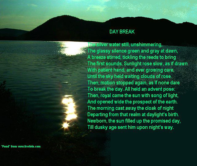 poem day break over pond