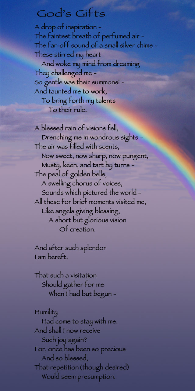a tainbow with a poem about inspiration