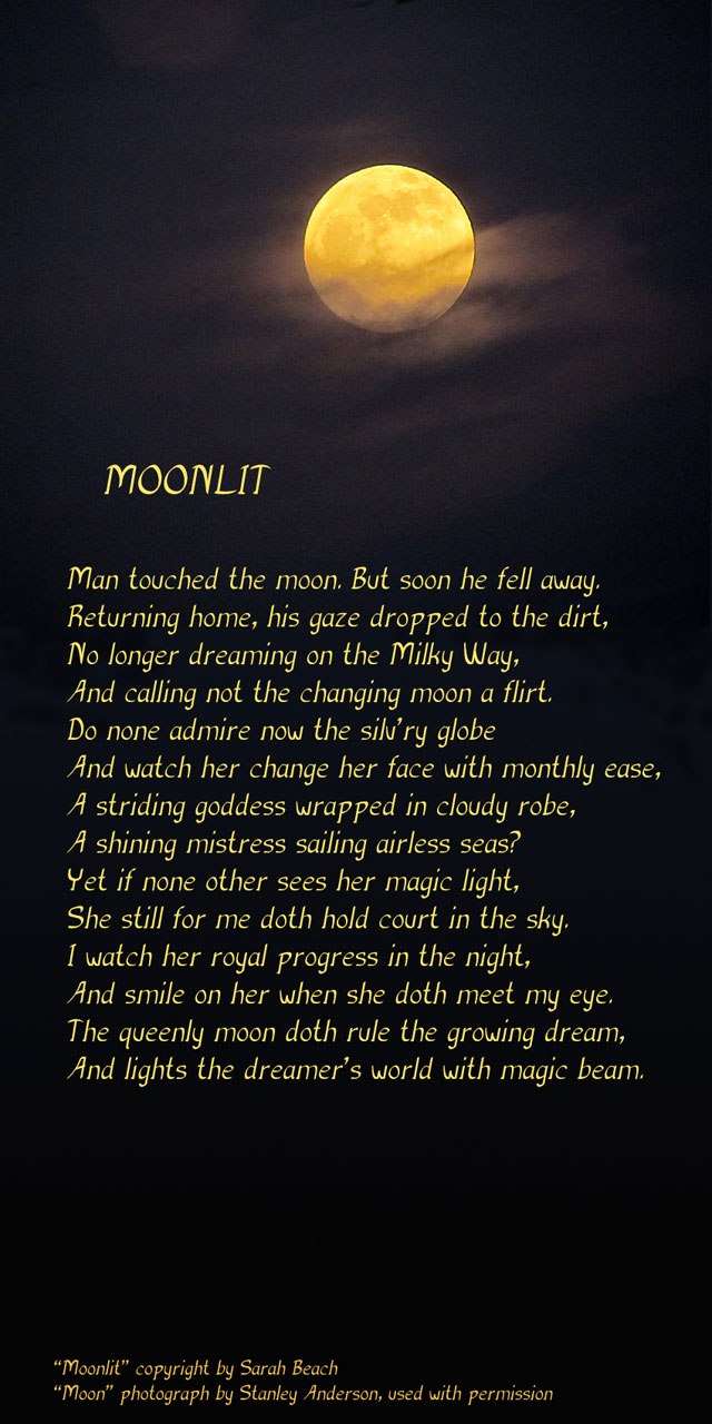 poem about the moon with a photo of the moon.